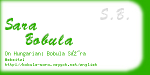 sara bobula business card